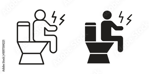 Diarrhea icon outline vector set. icon vector isolated on white background. EPS 10