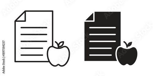 Diet plan icon outline vector set. icon vector isolated on white background. EPS 10