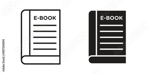 Ebook icon outline vector set. icon vector isolated on white background. EPS 10