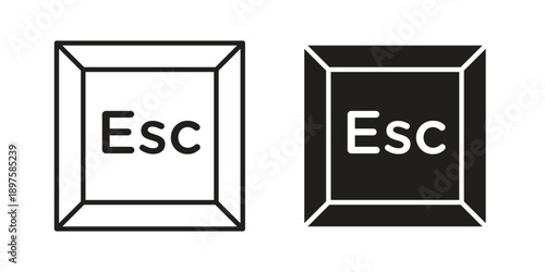 Esc icon outline vector set. icon vector isolated on white background. EPS 10