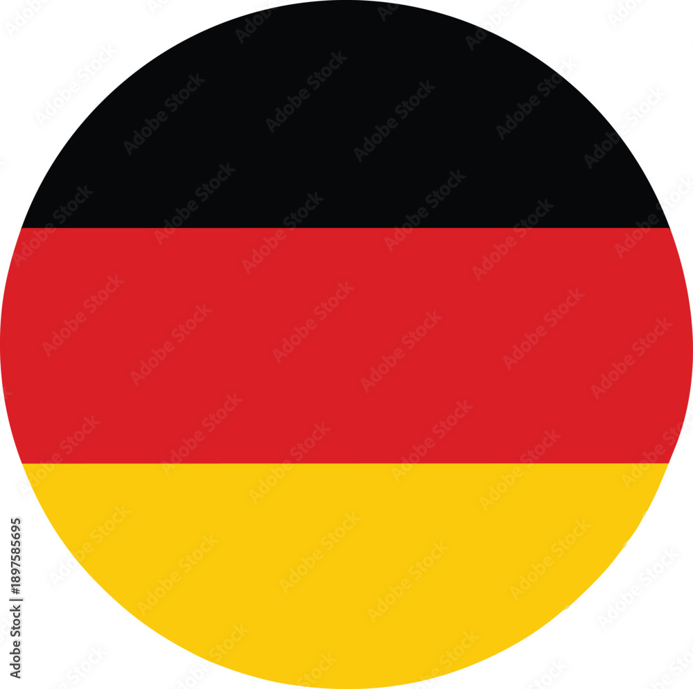 Obraz premium Round Flag of Germany Icon Circle German Flag Illustration