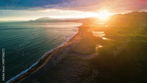 Aerial view of scenic road in Snæfellsjökull National Park, Iceland