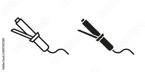Hair curler icon outline vector set. icon vector isolated on white background. EPS 10