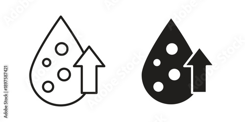 High cholesterol icon outline vector set. icon vector isolated on white background. EPS 10