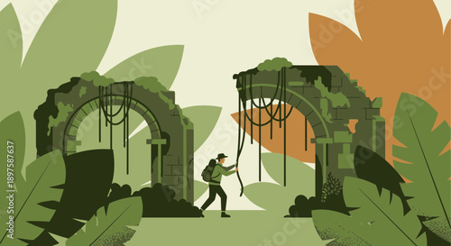 Adventurous Explorer Discovers Ancient Jungle Ruins