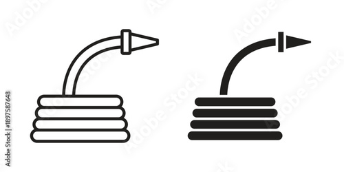 Hose icon outline vector set. icon vector isolated on white background. EPS 10