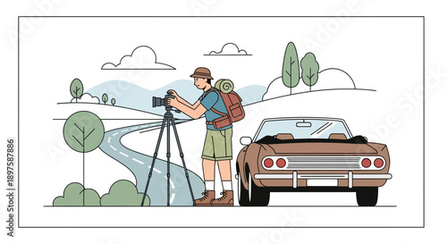 Adventurous Photographer Captures Scenic Road Trip Moments