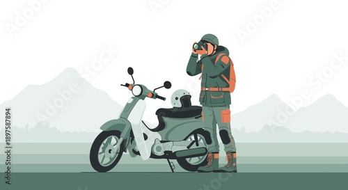 Adventurous Photographer Captures Scenic Mountain Views With Vintage Scooter