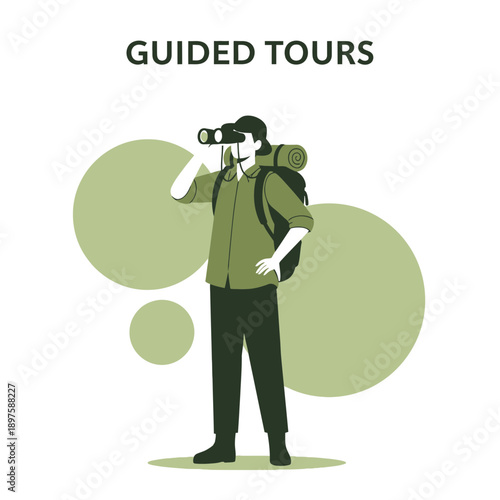 Adventurous Traveler Exploring New Horizons With Binoculars And Backpack