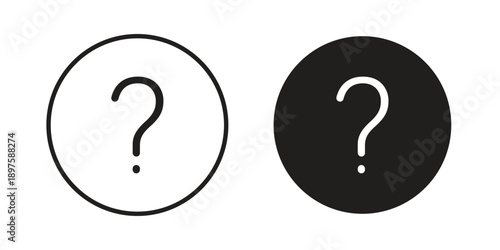 Interrogation icon outline vector set. icon vector isolated on white background. EPS 10