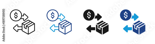 Product Return icon set multiple style collection