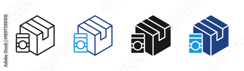 Package Delivery icon set multiple style collection