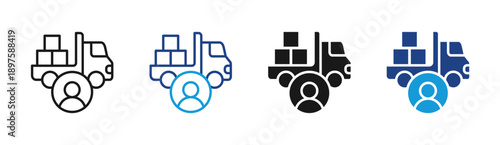 Delivery Service icon set multiple style collection