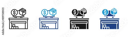 Product Sales icon set multiple style collection