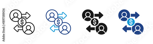 Trade Exchange icon set multiple style collection
