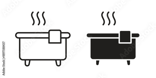 Jacuzzi icon outline vector set. icon vector isolated on white background. EPS 10