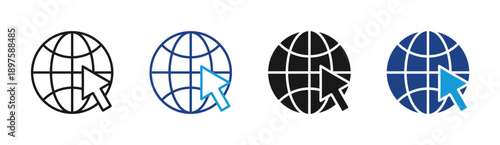 Global Access icon set multiple style collection