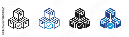 Inventory icon set multiple style collection