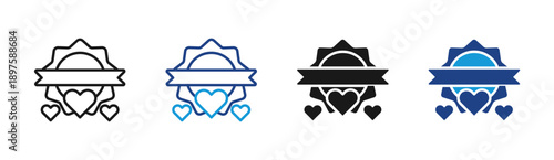 Loyalty icon set multiple style collection