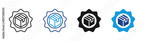 Packaging icon set multiple style collection