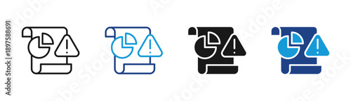 Risk Analysis icon set multiple style collection