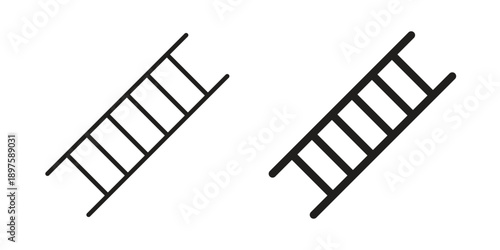 Ladder icon outline vector set. icon vector isolated on white background. EPS 10