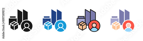 Location Logistics icon set multiple style collection