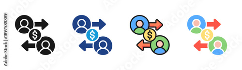 Trade Exchange icon set multiple style collection