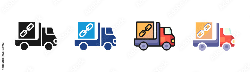 Fototapeta premium Logistics icon set multiple style collection