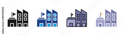 Corporate icon set multiple style collection