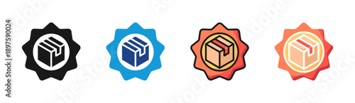 Packaging icon set multiple style collection