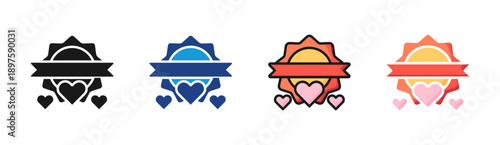 Loyalty icon set multiple style collection