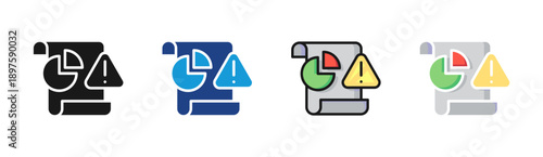 Risk Analysis icon set multiple style collection