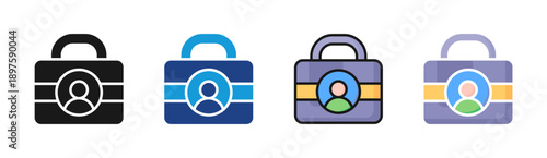 User Security icon set multiple style collection