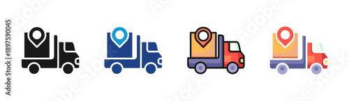 Tracking icon set multiple style collection