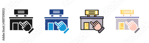 Store Location icon set multiple style collection