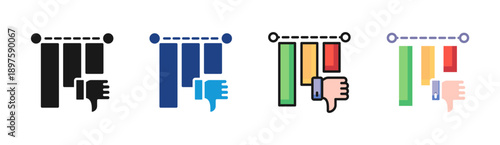 Negative Feedback icon set multiple style collection