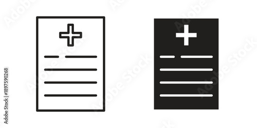 Medical report icon outline vector set. icon vector isolated on white background. EPS 10