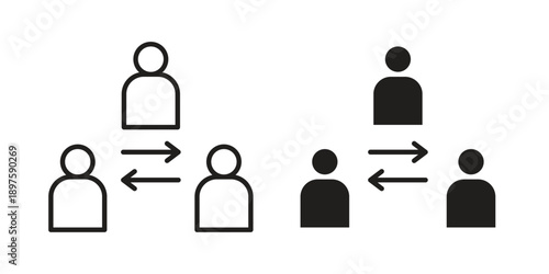 Mediator icon outline vector set. icon vector isolated on white background. EPS 10