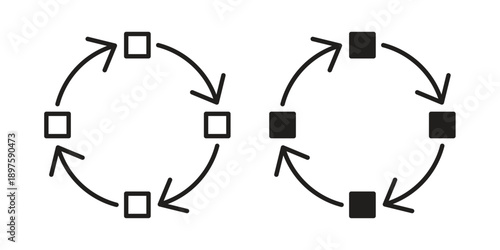 Methodology icon outline vector set. icon vector isolated on white background. EPS 10