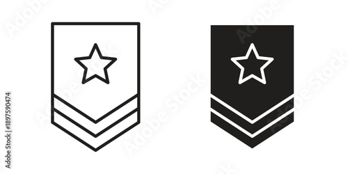 Military rank badge icon outline vector set. icon vector isolated on white background. EPS 10