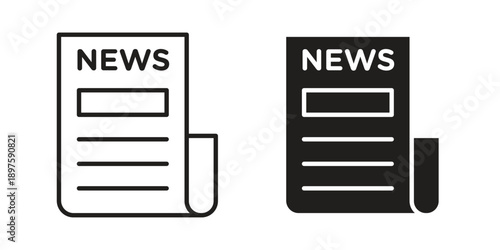 News icon outline vector set. icon vector isolated on white background. EPS 10