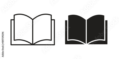 open book icon outline vector set. icon vector isolated on white background. EPS 10