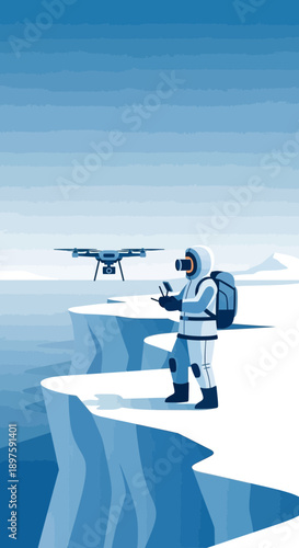 Arctic Explorer Operates Advanced Drone in Icy Remote Wilderness