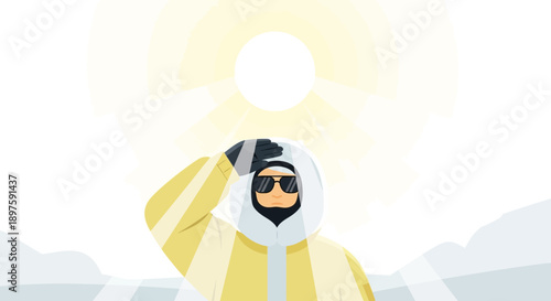 Arctic Explorer Seeking Shelter From Intense Sun