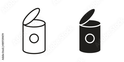 Open tin can icon outline vector set. icon vector isolated on white background. EPS 10
