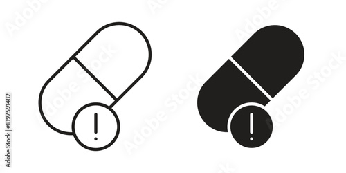Overdose icon outline vector set. icon vector isolated on white background. EPS 10