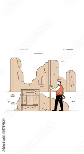 Archaeological Surveying In Ruined Historical Site Outdoor