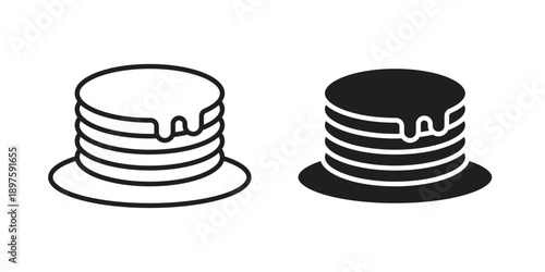 pancakes icon outline vector set. icon vector isolated on white background. EPS 10