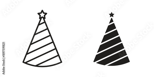Party hat icon outline vector set. icon vector isolated on white background. EPS 10